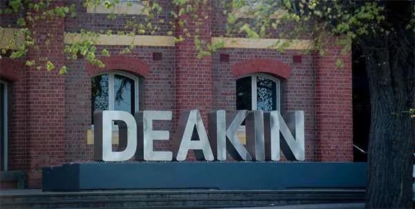 Interior view of a Deakin University Geelong campus building with open learning spaces.